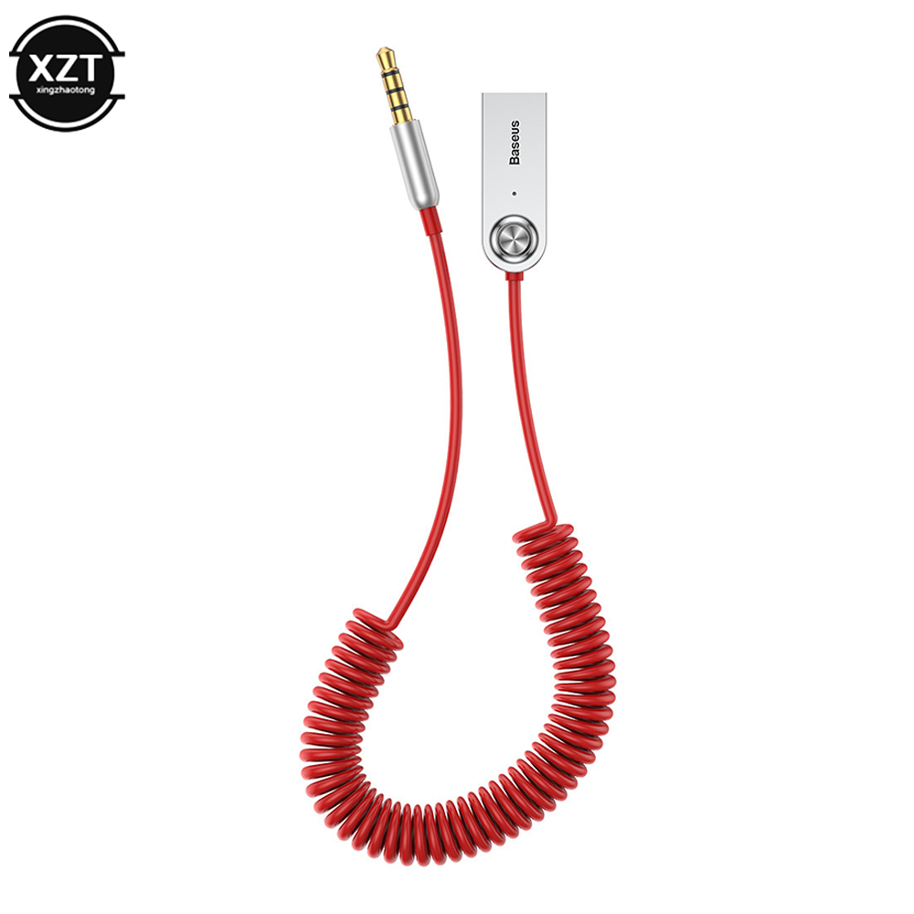 Aux Bluetooth Adapter Ontvanger Voor Auto Usb Naar 3.5Mm Jack Audio Dongle Kabel Handenvrij Carkit Speaker Audio Muziek zender: Rood