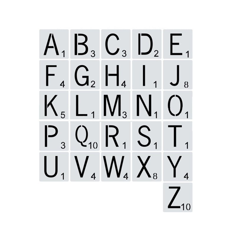 26 Pcs Herbruikbare Scrabble Letters Alfabetten Stencils Tekening Schilderen Templates Voor Diy Craft Home Wanddecoratie