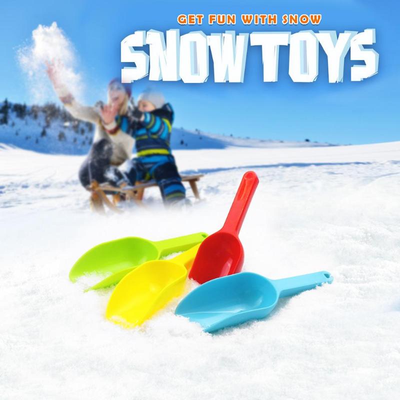 En plein air hiver enfants neige sable Scoop pelle jouet en plastique enfants jouent neige outils de lutte couleur aléatoire