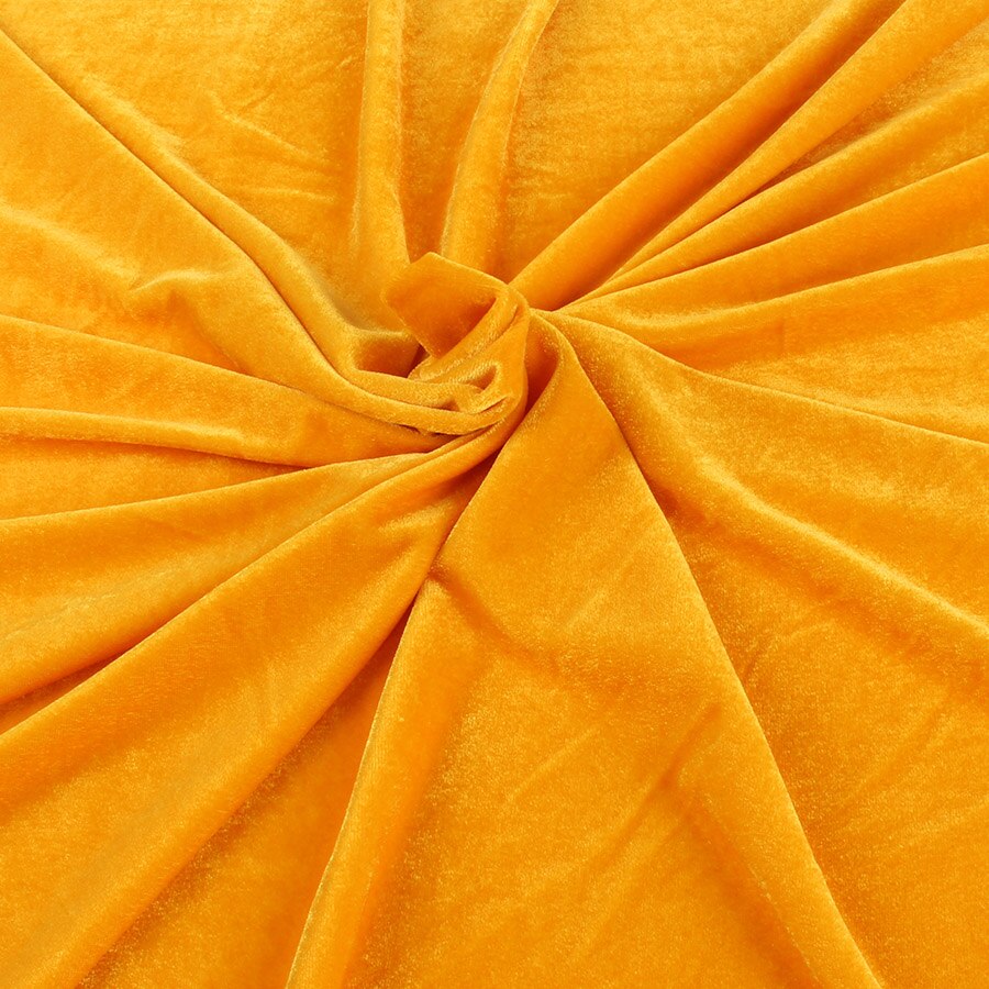 Tissu en velours extensible tricoté de 160cm de large | Tissu en velours Poly élastique de pour combinaison de sport: Yellow