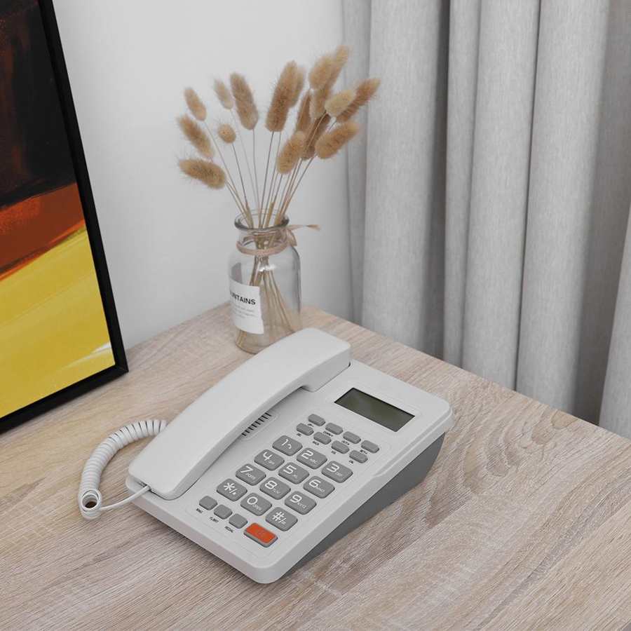 Caller ID Wired Corded Desktop Phone Office Landline Telephone DTMF/FSK Dual System for Home Hotel Business