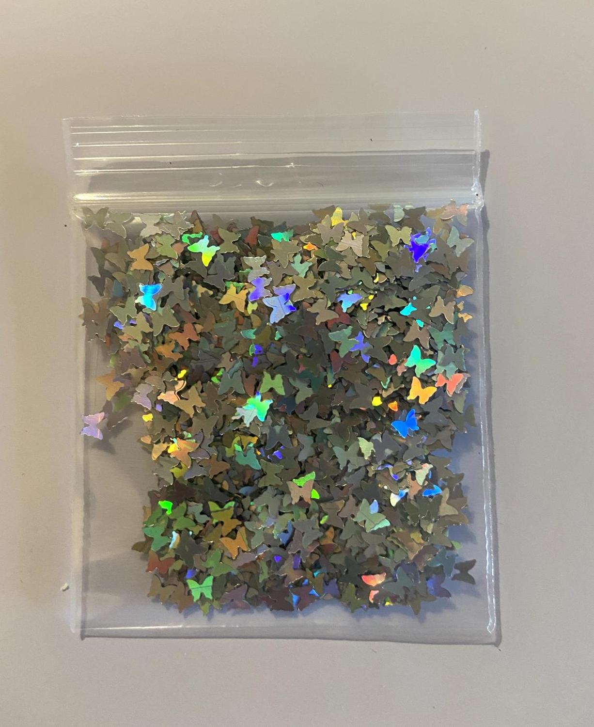 1.76 oz påsar chunky till fin / lös glitter orange / guld glitter mix "pumpa spice", nail art glitter, löst glitter,: 10g fjäril