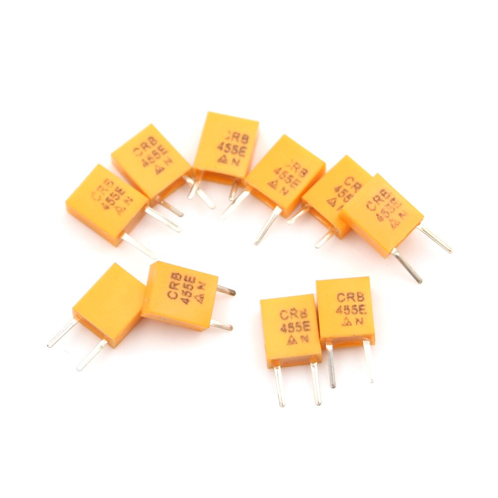 10Pcs Geel Kristal Oscillator 2pin 455E 455Khz 455K Dip-2 Keramische