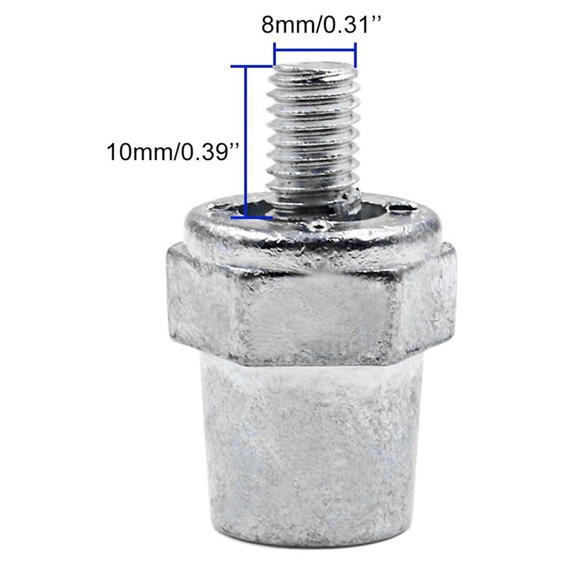 2 Pair Zinc Alloy Battery Side Terminal Charging Posts Fit 8Mm Positive (+) Or Negative (-) Battery Cable Terminals