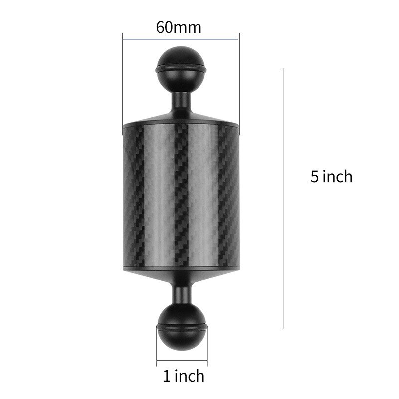 Diving Photography Accessories Buoyancy-Arm Buoyancy Arm 60 Mm Carbon Fiber Ball Arm Single-lens Reflex Camera Waterproof Case: Black