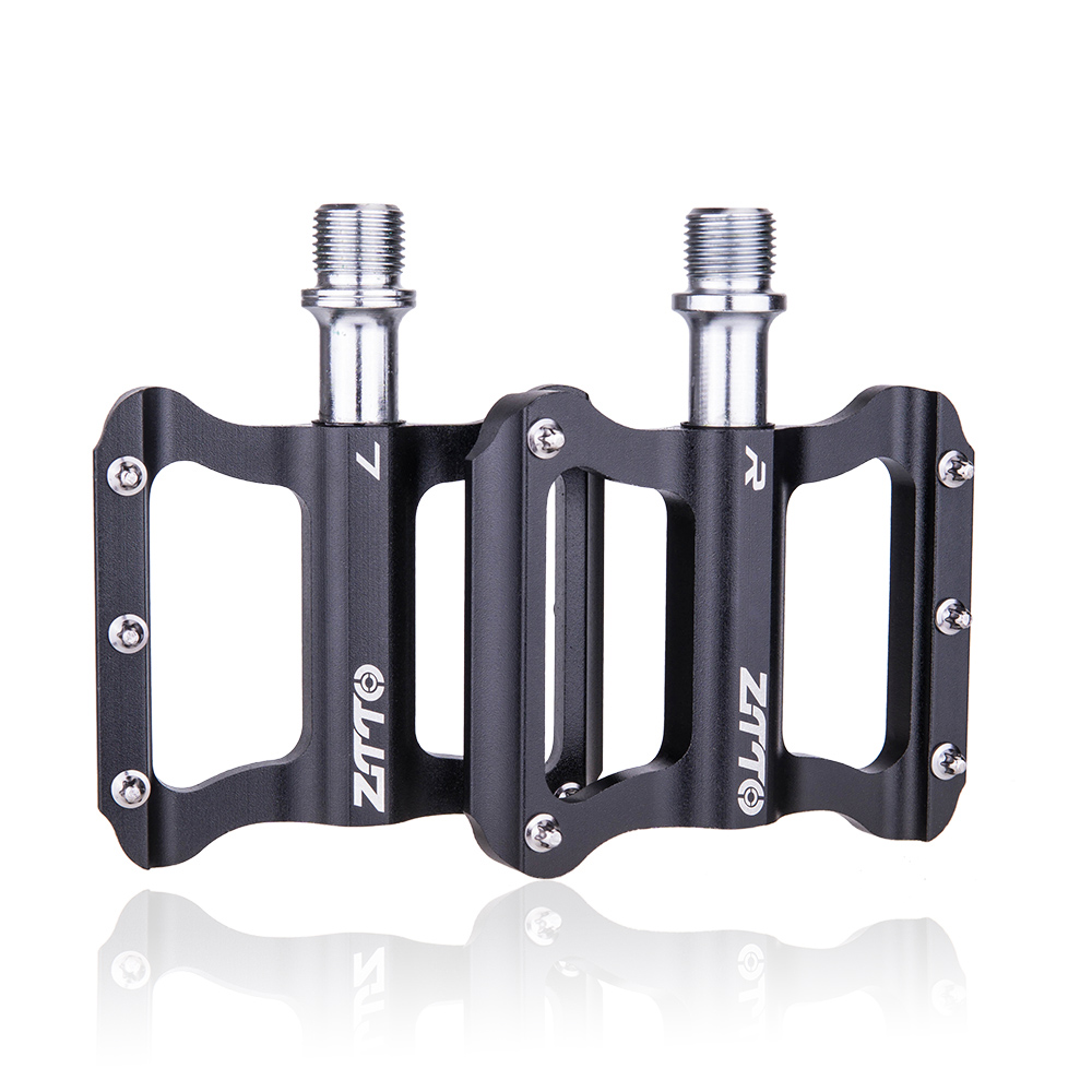ZTTO Road Bike Ultralight Flat Pedal Aluminum Alloy Bicycle Bearings Anti-Slip Folding Pedals Cycling JT06: JT06-BLACK