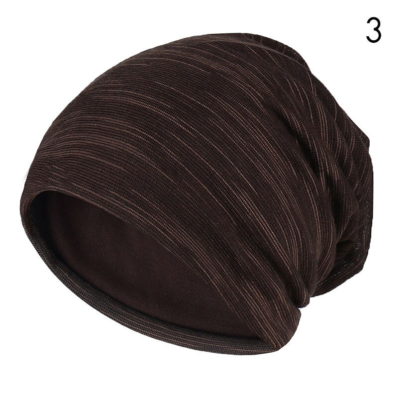 7 färg randiga skullies mössor för män kvinnor hatt våren &amp; höst andas turbanhatt bomull lugg keps kalott ttm-czx 7: 3