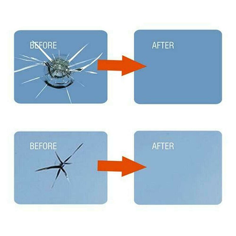 Auto Windshield Glass Repair Resin Repair Solution +5pcs Cured Films + Blade Car Repair Kit