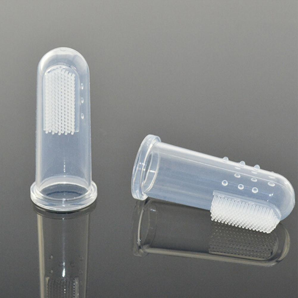 6 Pçs/set Infantil Suave Silicone Dedo Escova de Dentes