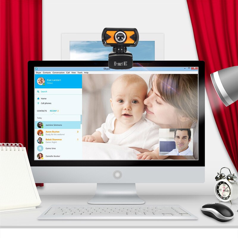 Rotatable 480P HD Webcam Computer PC Web Camera With Microphone Cameras For Live Broadcast Video Calling Conference Work