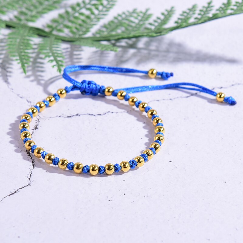 Gold Plated Beads Charm Bracelet for Women Friendship Trendy Men Femme Girl Summer Jewelry Lover: 21ky0305-9