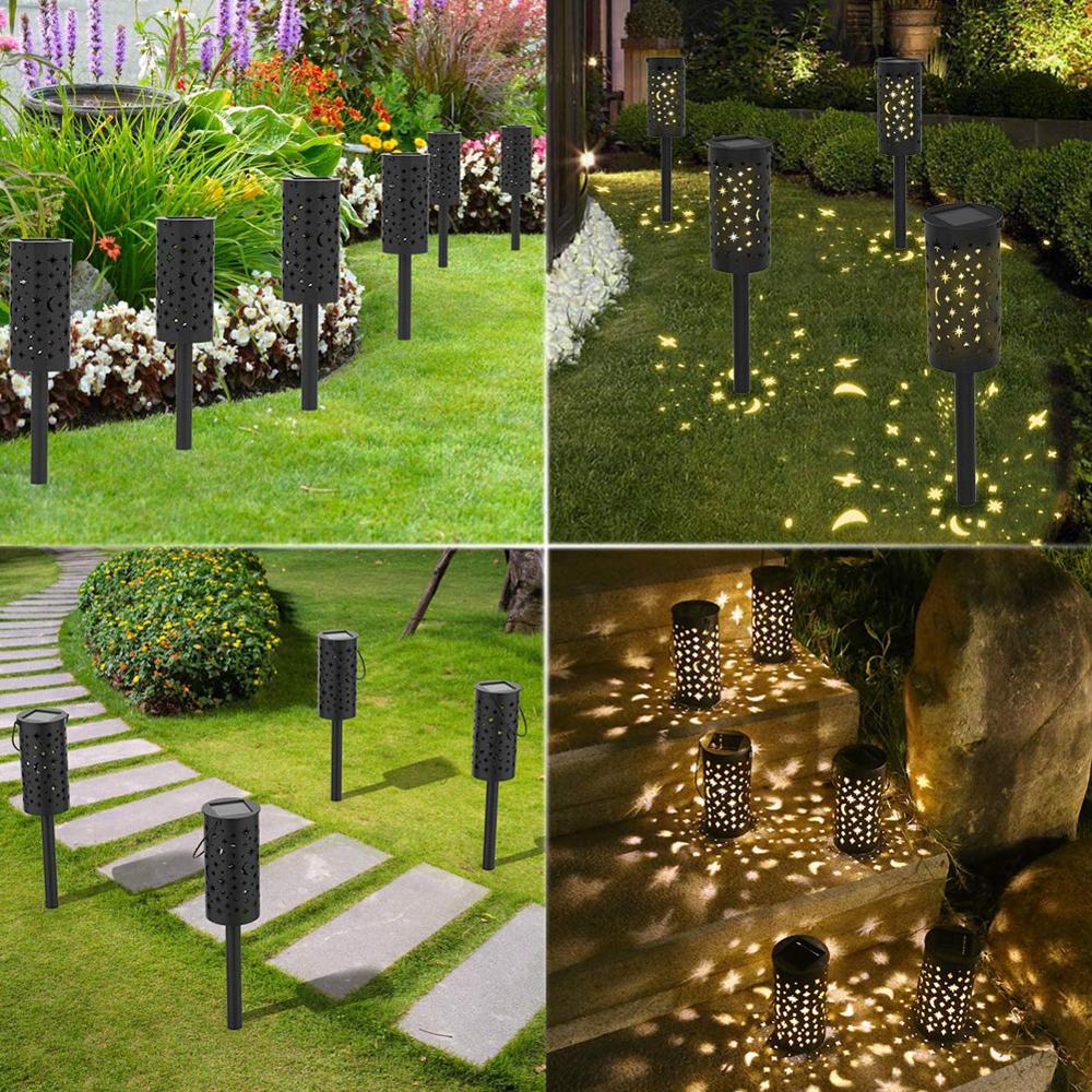 Solar Garden Lights Outdoor Star Moon LED Solar Lights Waterproof Solar Lamp Lantern Pathway Garden Stake Light Decoration Light