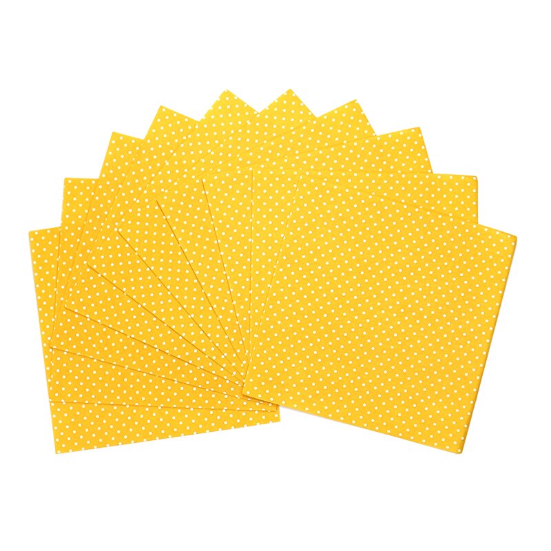 Tissu en feutre de couleur Pure imprimé jaune et Polyester, motif à pois, 30x30CM, pour Patchwork, bricolage, couture, décoration de la maison, 10 pièces/lot