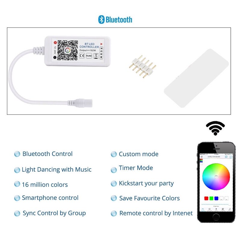 Dc 12V 24V Rgb / Rgbw / Rgbww Led Controller Bluetooth Rgb Controller Magic Home Mini Rgb Led controller Voor Led Strip Draadloze