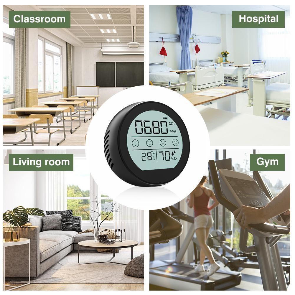 Infrared Co2 Thermometer Hygrometer For Home 3 In 1 Temperature Humidity Air Carbon Dioxide Sensor Monitor R0c7