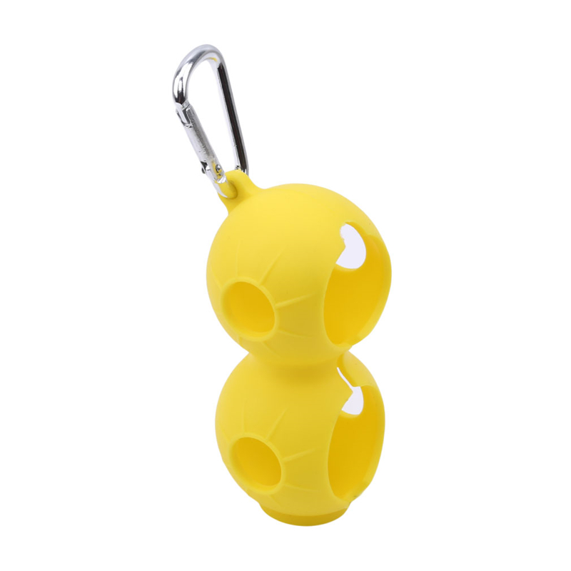 Silicone Golf Ball Cover Wear Resistant Protective Keyring Keychain Golf Accessories Supplies Lightweight Golf Ball Sleeve: yellow