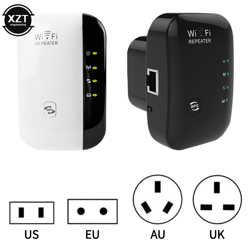 Wireless WiFi Router Repetidor, impulsionadores do sinal, amplificador de rede, AP, Wps Encryption, 300Mbps