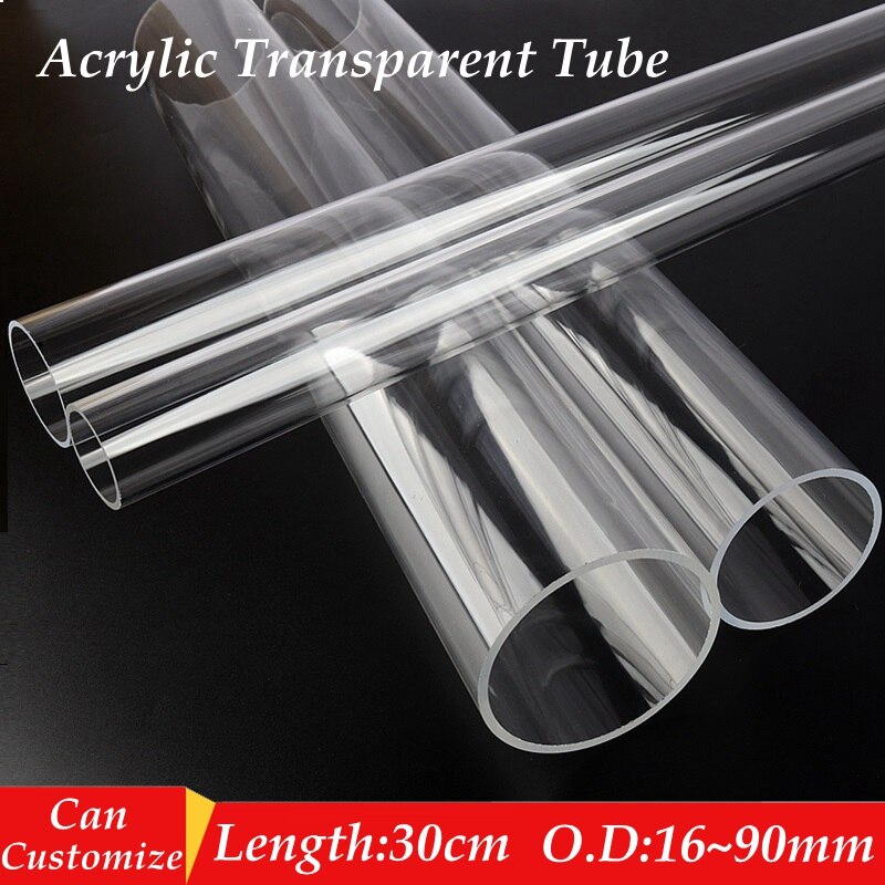 1pc 30CM Länge OD 16 ~ 90mm transparent Acryl Rohr Aquarium Fisch Panzer Gemeinsame Rohr Garten Bewässerung liefern Plexiglas Rohr