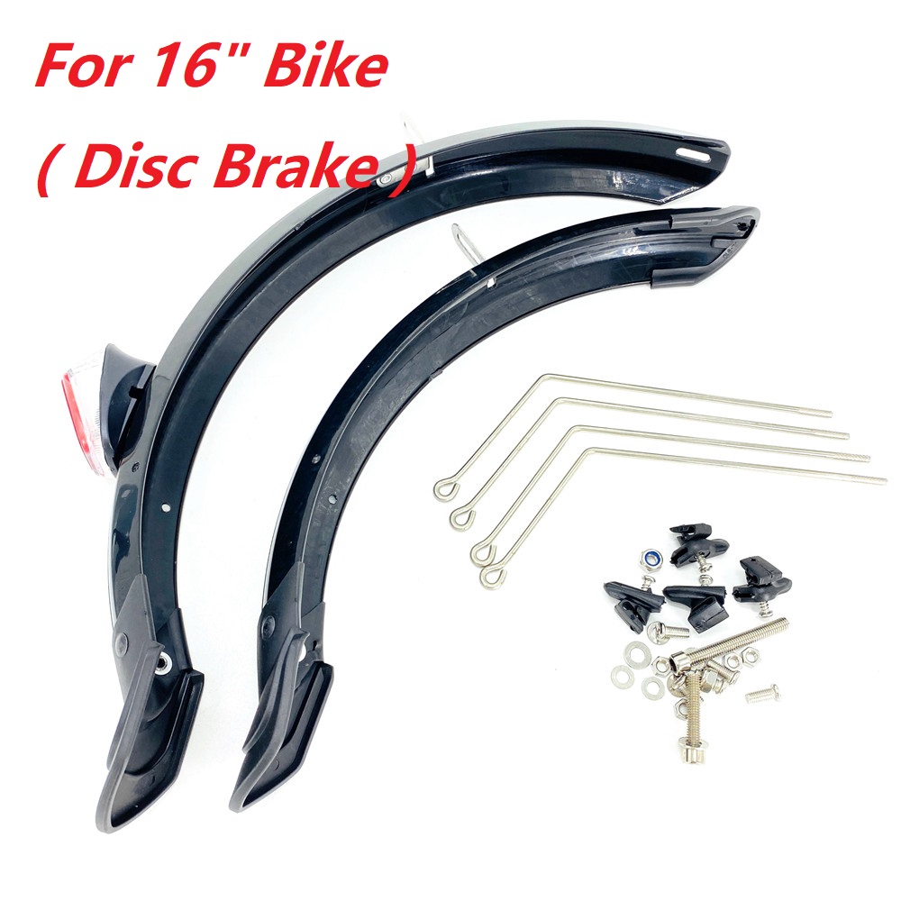 14-16 Inch Folding Bike Front Rear Fender With Rear Safety Reflector For Dahon Fnhon Bicycle V Brake Disc Brake Bike: WHITE