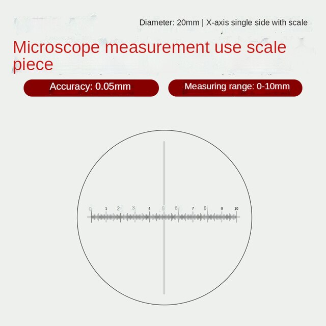 Microscope micrometer calibration sheet Scale measuring rule 0.05mm calibration glass sheet 0.1mm calibration reticle: See text details -08