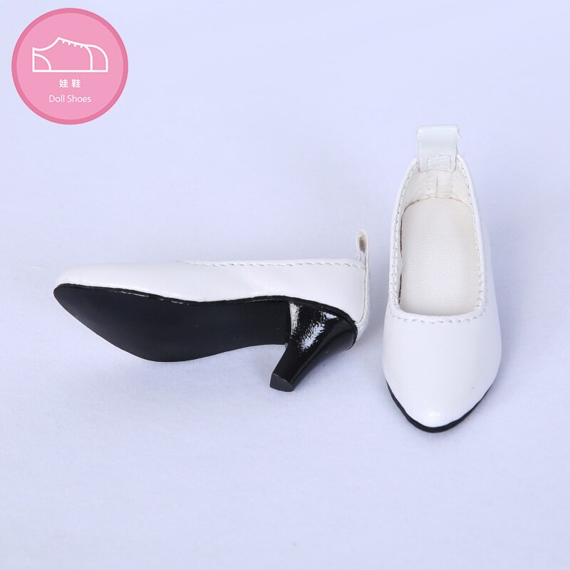 Buty dla lalki BJD 1 para 6cm PU skórzane buty moda Mini zabawka Shoes1/4 lalki dla Chateau Fairyland Luts Doll 2 kolorowe akcesoria: WHITE