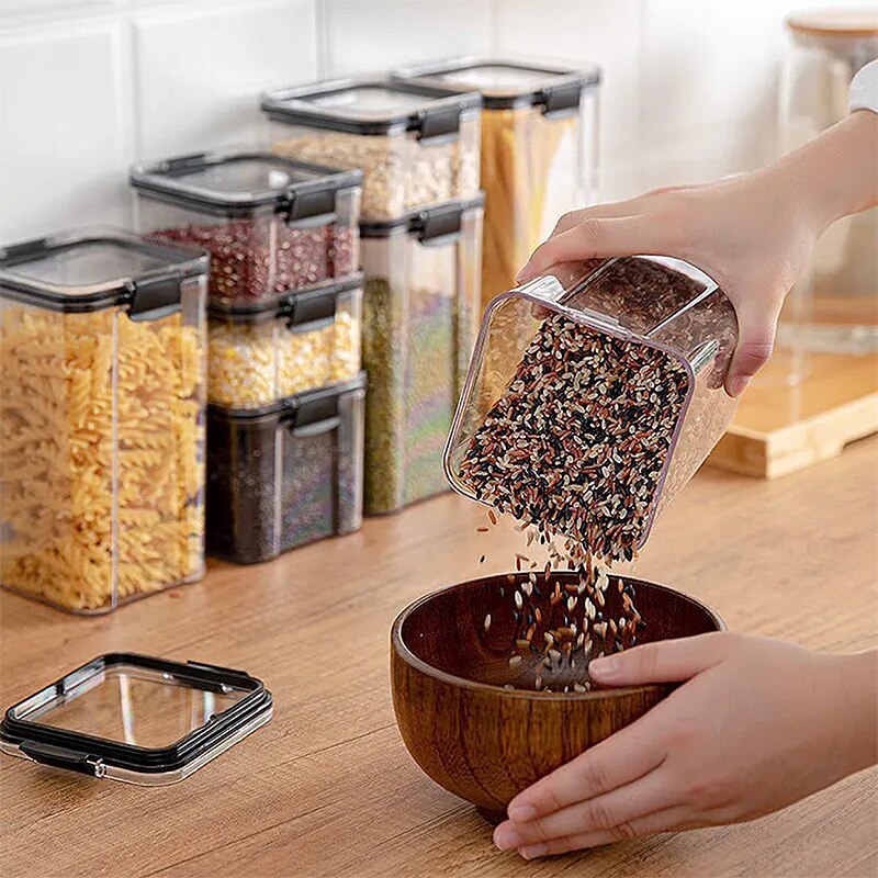 460-1800ml set stackable kitchen sealed cans plastic food storage boxes multigrain cans dried fruit tea storage containers