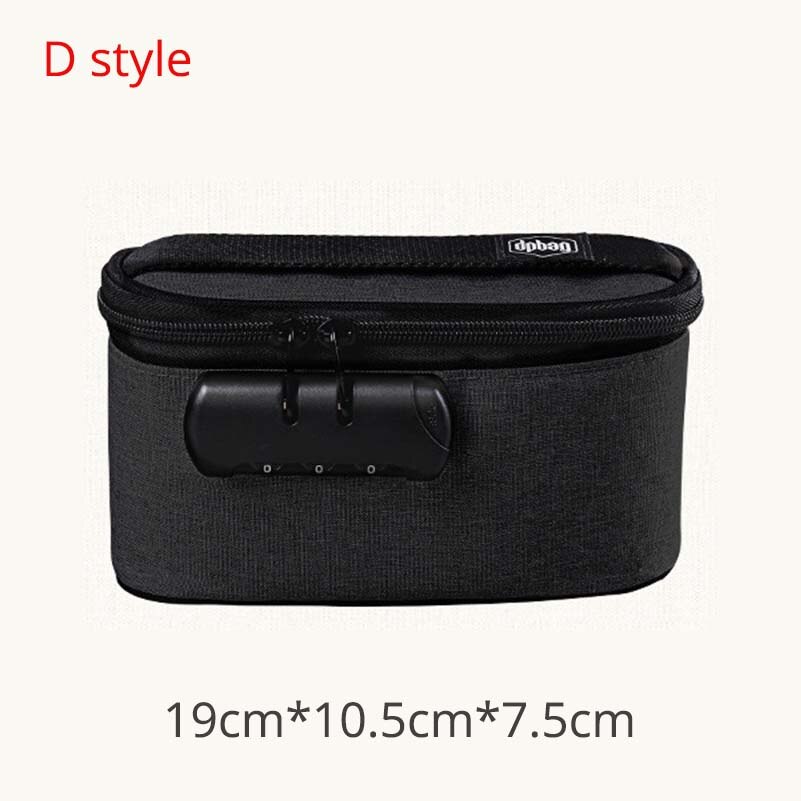 Große Kapazität Dokument Lagerung Tasche Mit Passwort Lock Wasserdichte Dokument Tasche Bussiness Dichtung Organizer Handtasche: D-black