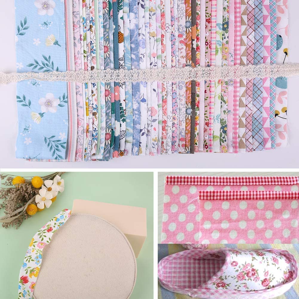 Dailylike 80Pcs Jelly Roll Up Cotton Fabric Quilting Strips, Cotton Craft Fabric Bundle, Patchwork Craft Cotton Quilting Fabric