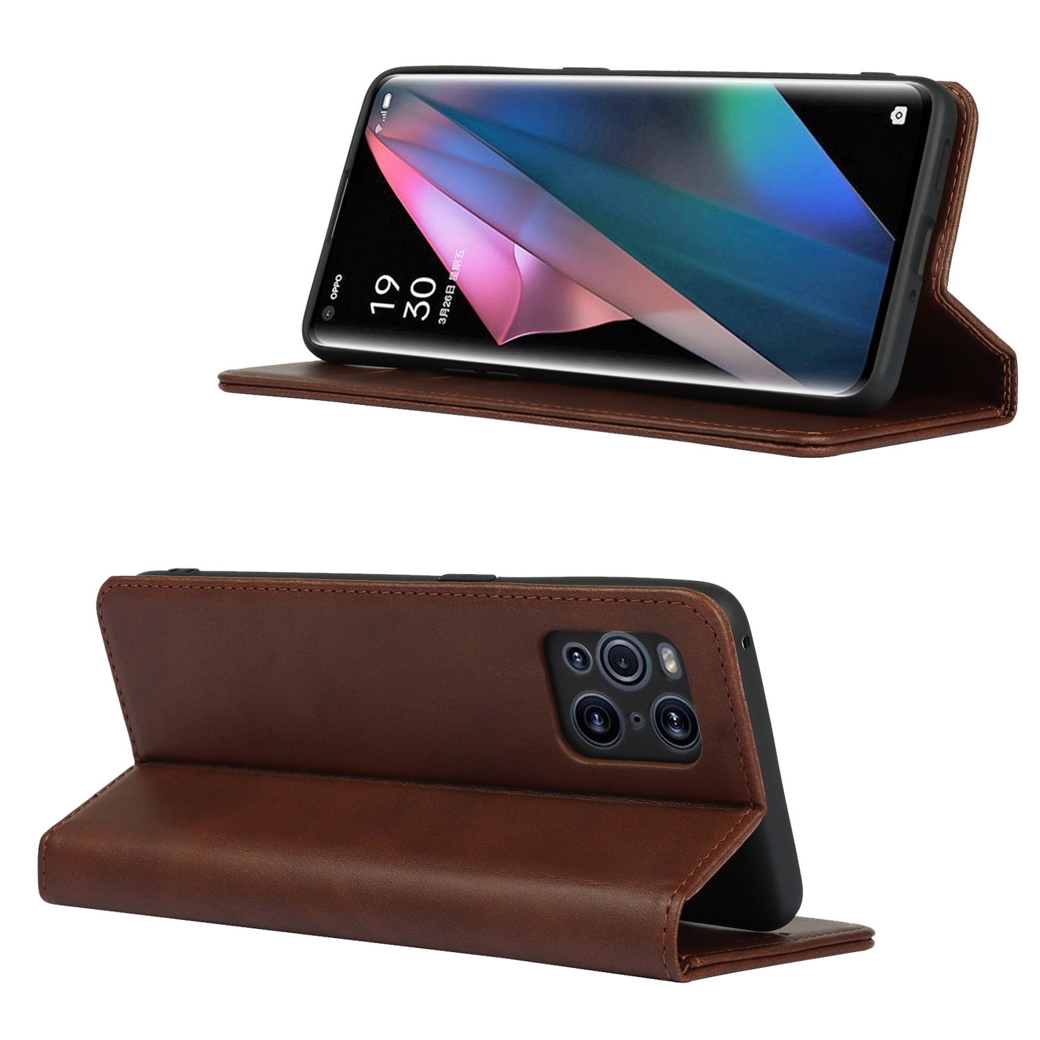Funda de cuero para OPPO Find X3 Pro, carcasa con tapa, tarjetero, funda con atracción magnética, BILLETERA, funda para OPPO Find X3