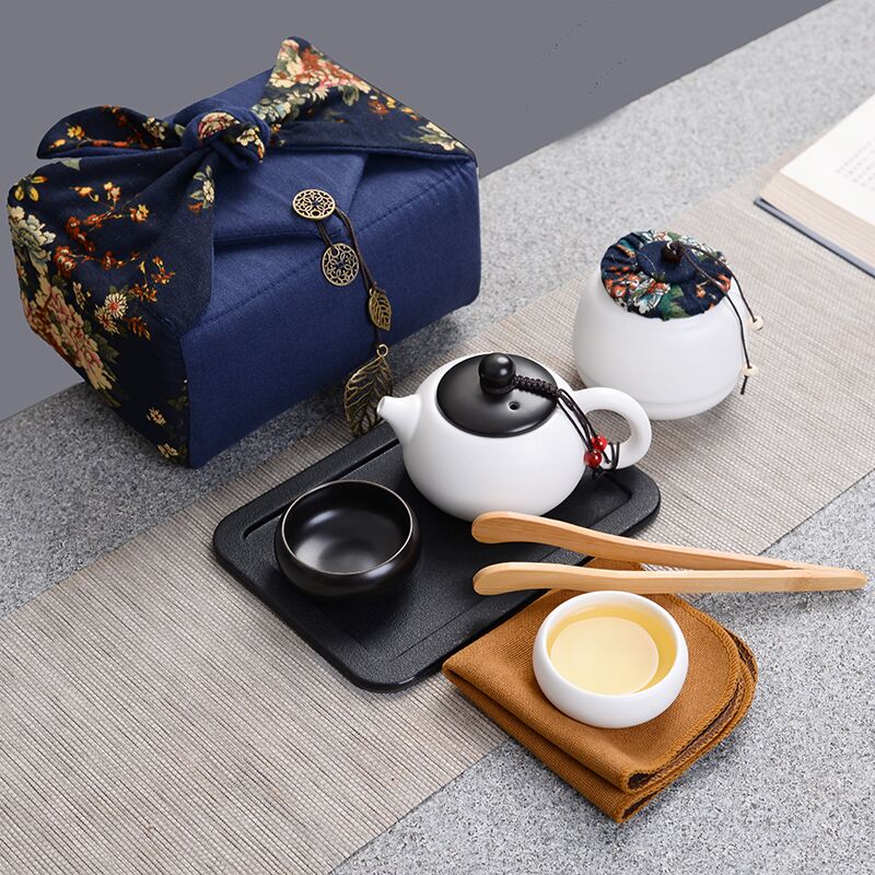 1set Japanese-style Ceramic Tea Set Portable Travel Teacups Travel Portable Porcelain Teaware Household Hone Office Drinkware: E