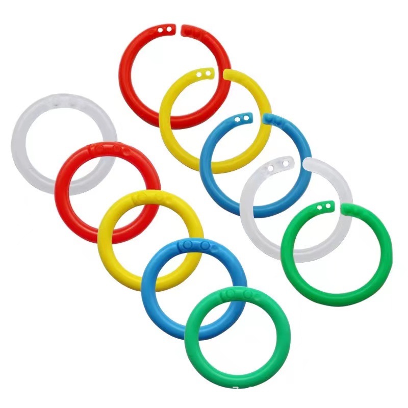 50 st plastpärmar, 15/20/28/32/40mm gör-det-själv-album, cirkelformade ringöppningar, lösbladsringar, bokhyllor, kontorsbindningsmaterial