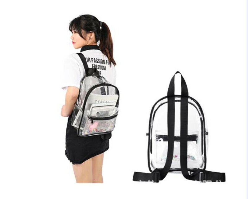 Transparent Bags Clear PVC Backpack Travel School Bag rucksack Security Unisex