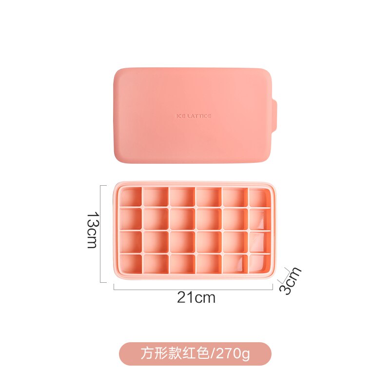 Silicone ice tray ice box with lid home homemade small quick freezer refrigerator frozen ice mold: 3