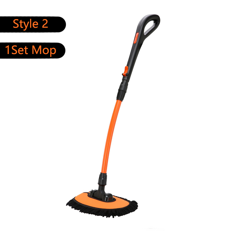 Car Wash Brush Telescoping Long Handle Car Wash Mop Adjustable Cleaning Brush 15° Bent Bar Mop Auto Cleaning Tools Accessories: Blue