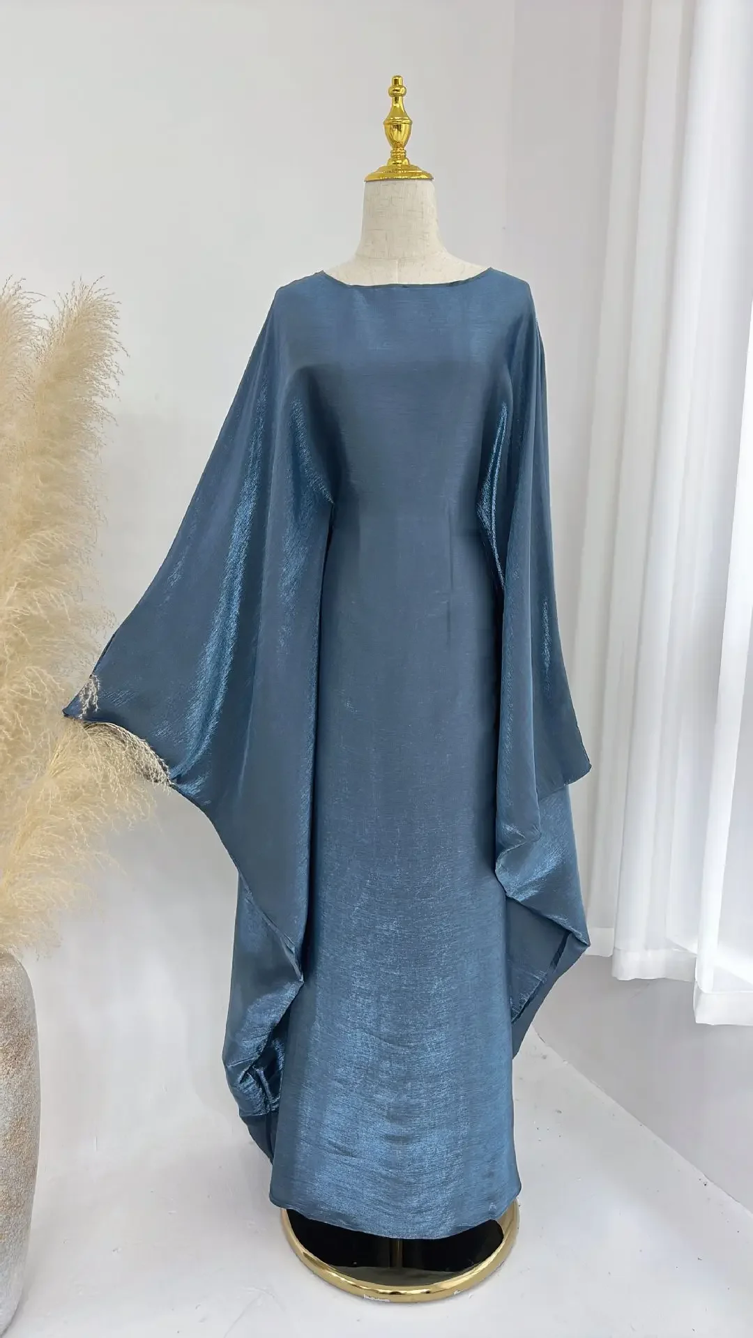Abaya de mariposa con cinturón interior, vestido largo de musulmán, Abayas para mujer, ropa islámica de Turquía de Dubái, caftán Eid de Ramadán: S / Crema