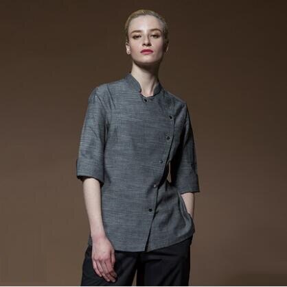 Restaurant Hotel Kicthcen Man Woman Long-sleeve Chef Jacket Summer chaquetas de co Broadcloth Chef Uniforms,83: woman in grey / XL