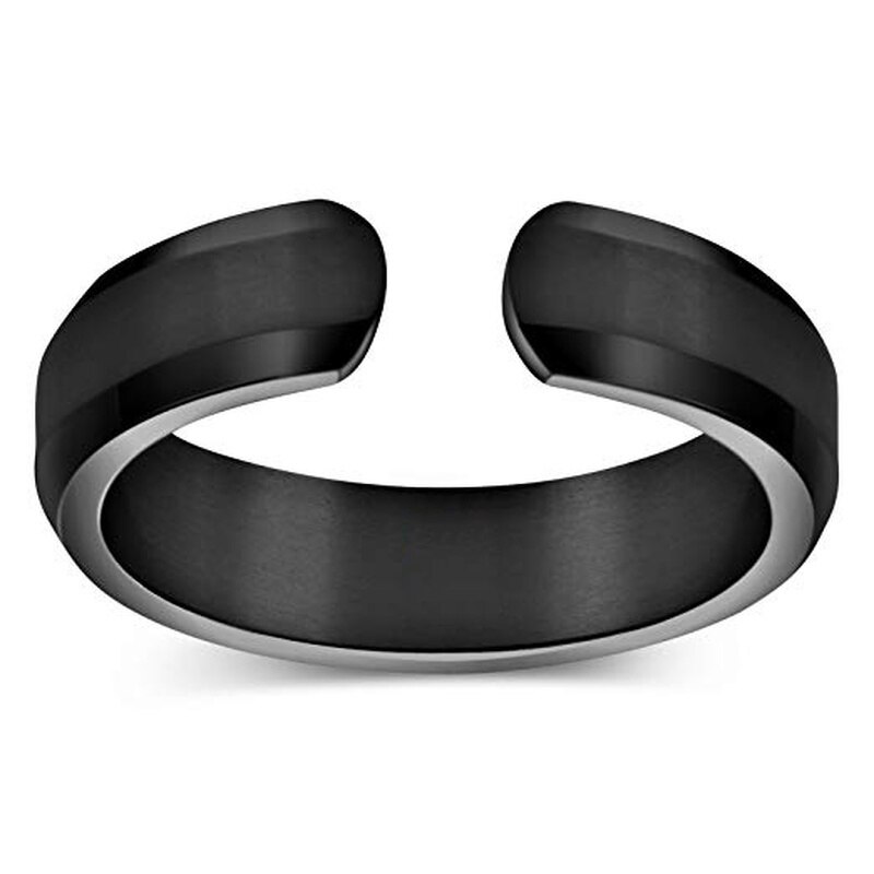 Unisex Matte Fertig Gesundheit Energie Einfache Einstellbare Öffnen Kupfer Überzogene Ringe für Arthritis Schmerzen Relief Hologramm Ring: Black