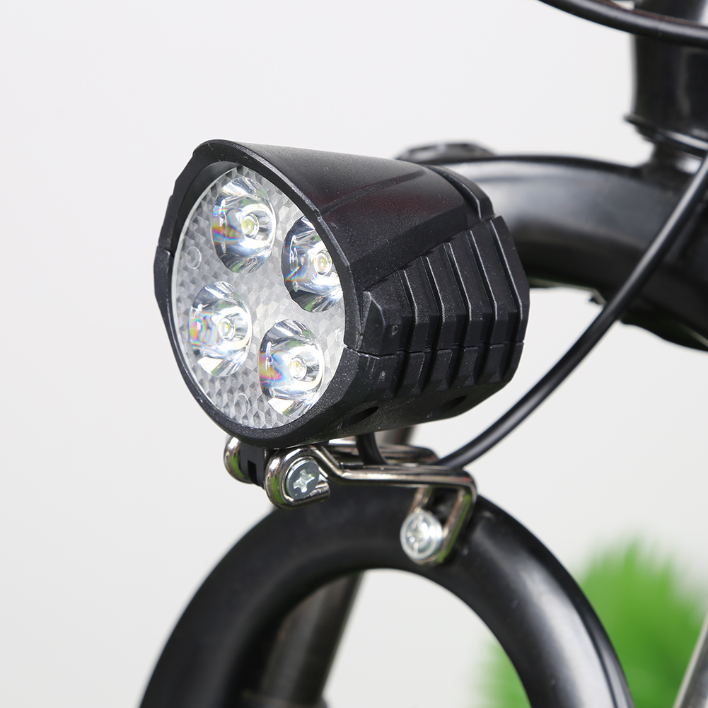 Luz de bicicleta eléctrica con bocina, 48V, ahorro de energía, luz delantera LED para patinete eléctrico, fácil instalación, accesorios para ciclismo