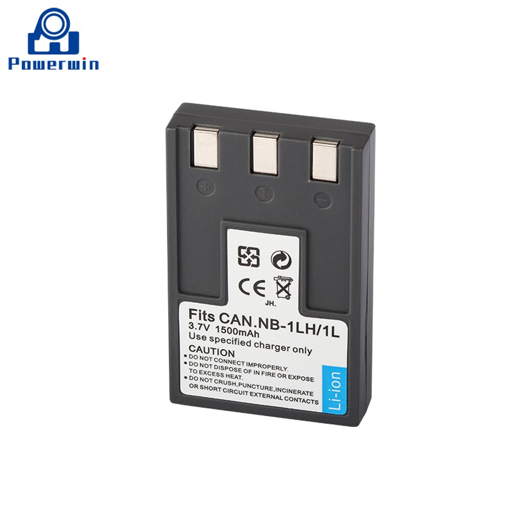 2 pièces Powerwin 1500mAh 3.7V NB-1L NB1L NB-1LH NB1LH Batterie pour Appareil Photo Numérique Canon LXUS300 LXUS330 LXUS400 S100 S110 S200 S300