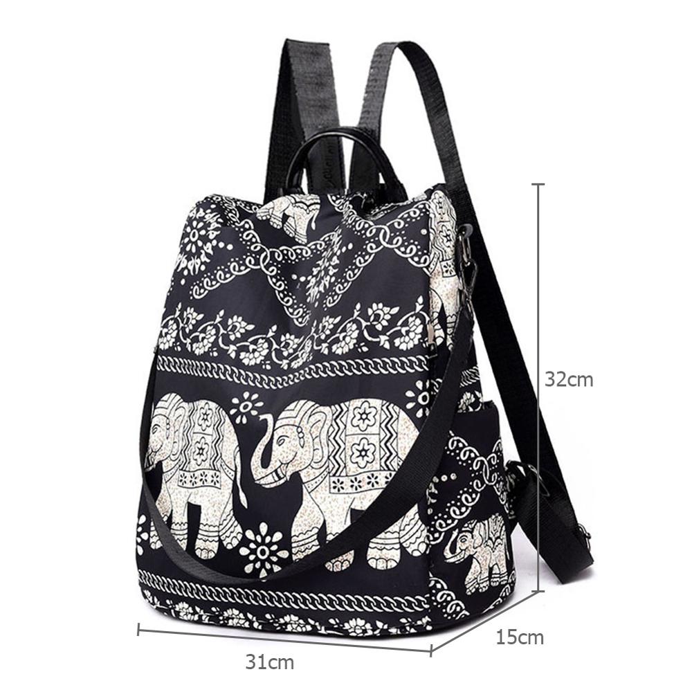 Female Anti-theft Backpack Waterproof Oxford Women Backpack Women Travel Bag Brand Ladies Large Capacity Backpack: Style A Elephant