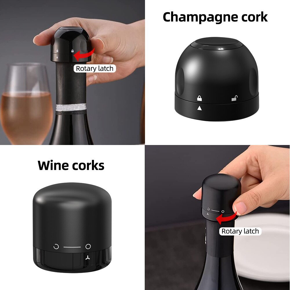 1/2/3 Pcs Vacuum Red Wine Bottle Cap Stopper Silicone Sealed Leak-proof Champagne Bottle Stopper Retain Fresh Wine Plug Bar Tool
