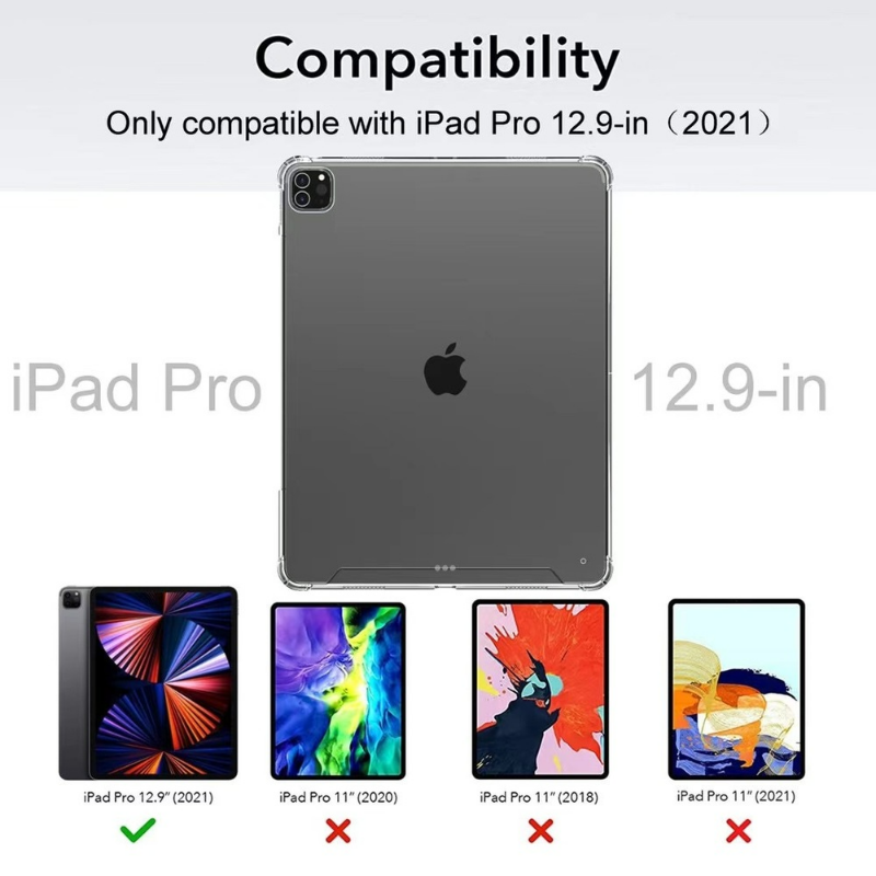 Funda transparente de TPU para iPad Pro 12,9, funda de silicona transparente ultrafina para ipad pro 12 9 2022, accesorios