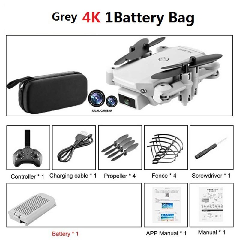 S66 Mini RC Drone 4K HD Della Macchina Fotografica Professionale Fotografia Aerea Elicottero Induzione di Gravità Pieghevole Quadcopter: 4K gray Bag 1B