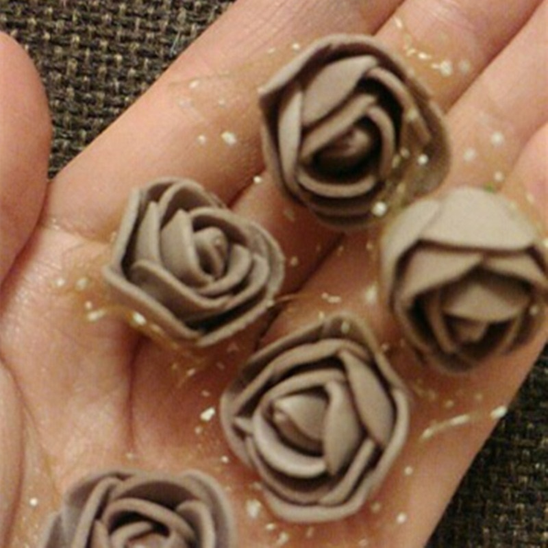 50 st 2cm mini pe skum rosor konstgjorda siden blomhuvuden handgjorda diy krans bröllop födelsedag hem inredning box tillbehör