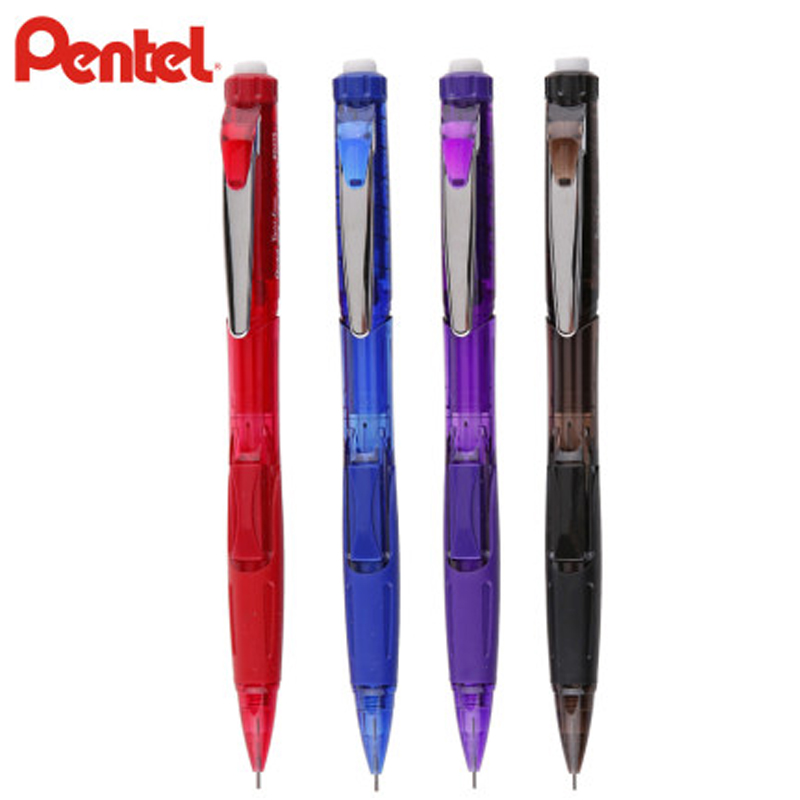 Pentel-lápiz mecánico PD275 Multicolor, prensa lateral, lápiz activo con goma elástica de 0,5mm, suministros para oficina y escuela, 2 unids/lote