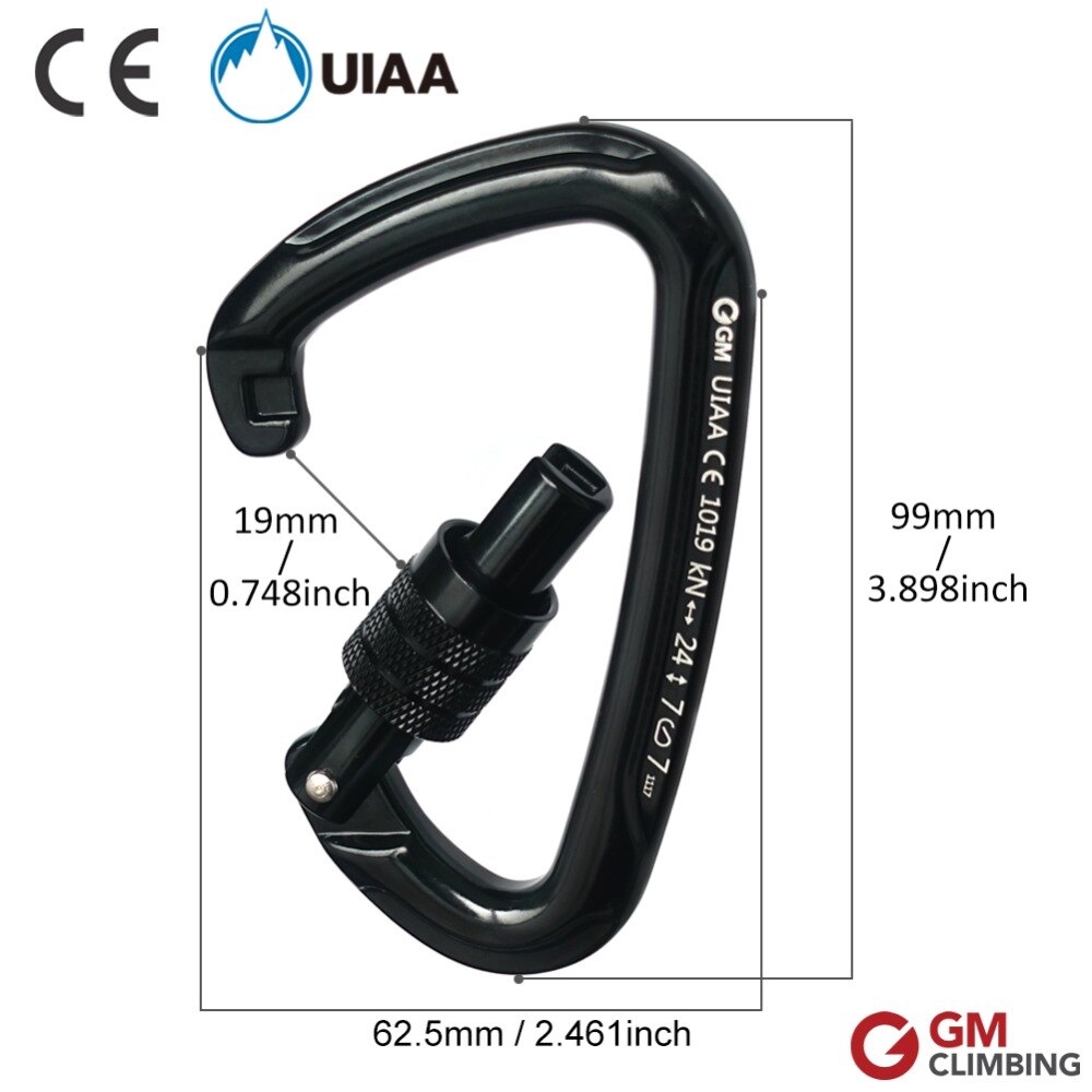 22kN 120cm Climbing Sling Nylon Daisy Chain Rope with Loops and 24kN Carabiner CE / UIAA Hanging Strap Mountaineering Equipment