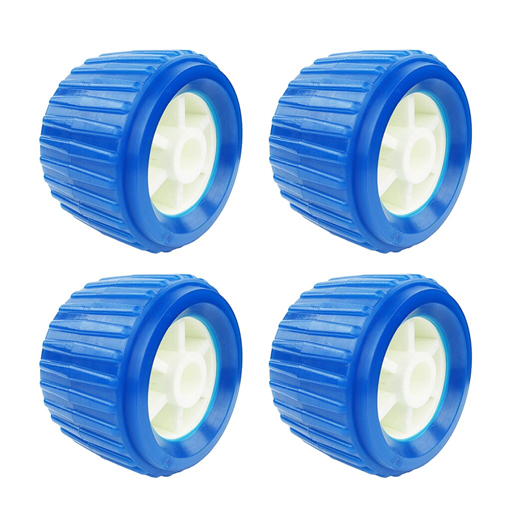 4PCS Boat Trailer Roller Inflatable Ribbed Wobble Roller Kit 110x75x19mm