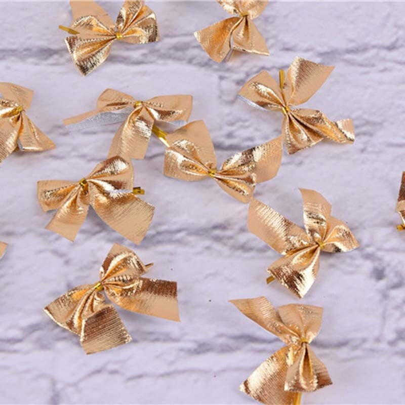 Goud/rood optioneel 12 stuks kerstboomversiering thuis kerstversiering strik kerstboomversiering