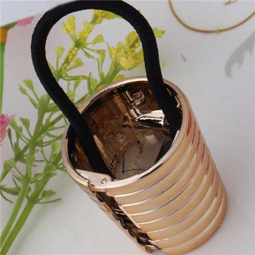 coletero elástico estilo Punk, accesorios para el cabello, banda para el pelo, anillo de pelo redondo Retro Vintage para mujer, Scrunchy con caja: Screw thread rose