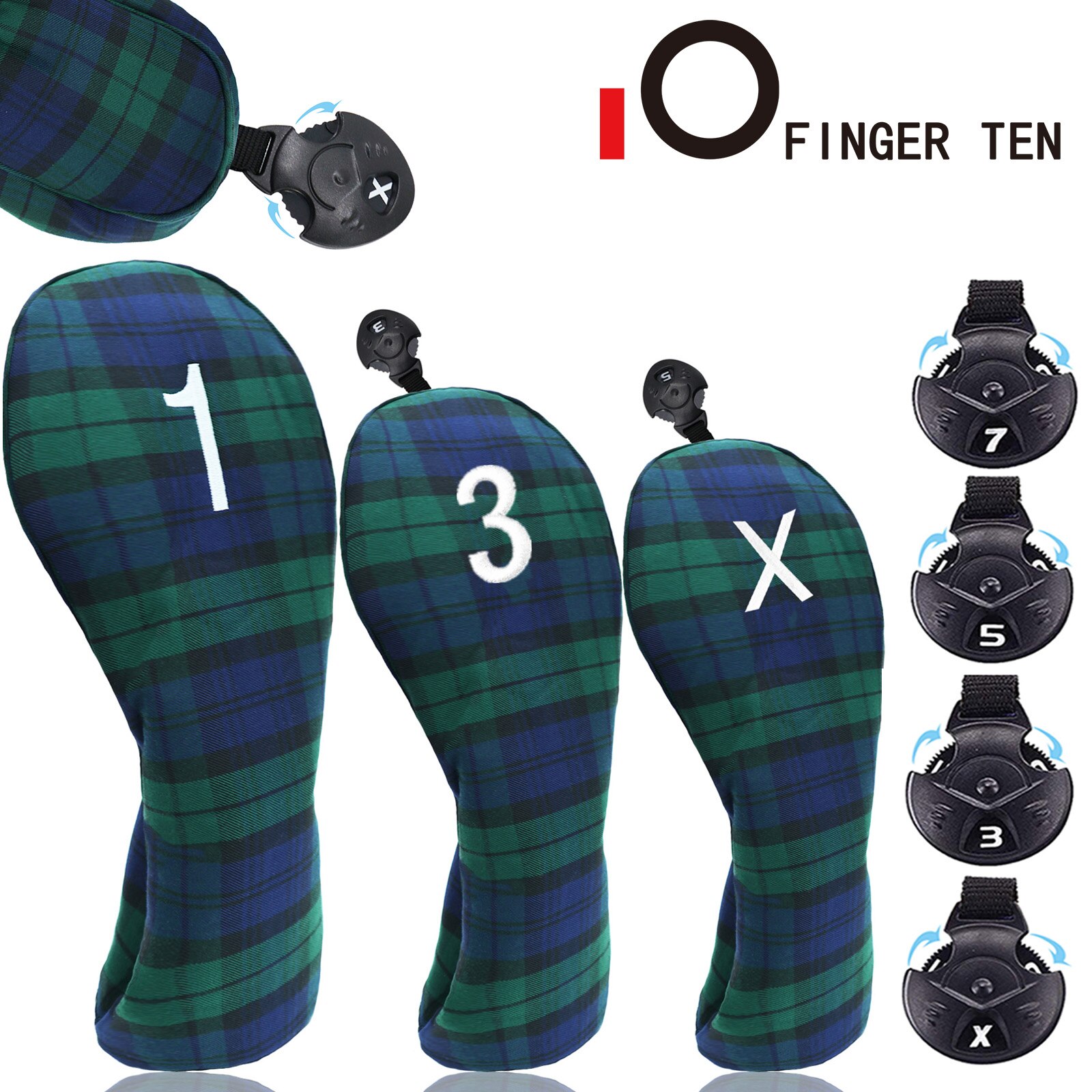 #1 #3 #5 Golf Head Cover Driver Fairway Hybrid Mixed Wood Putter HeadCover Woods Clubs Protector Blue Green